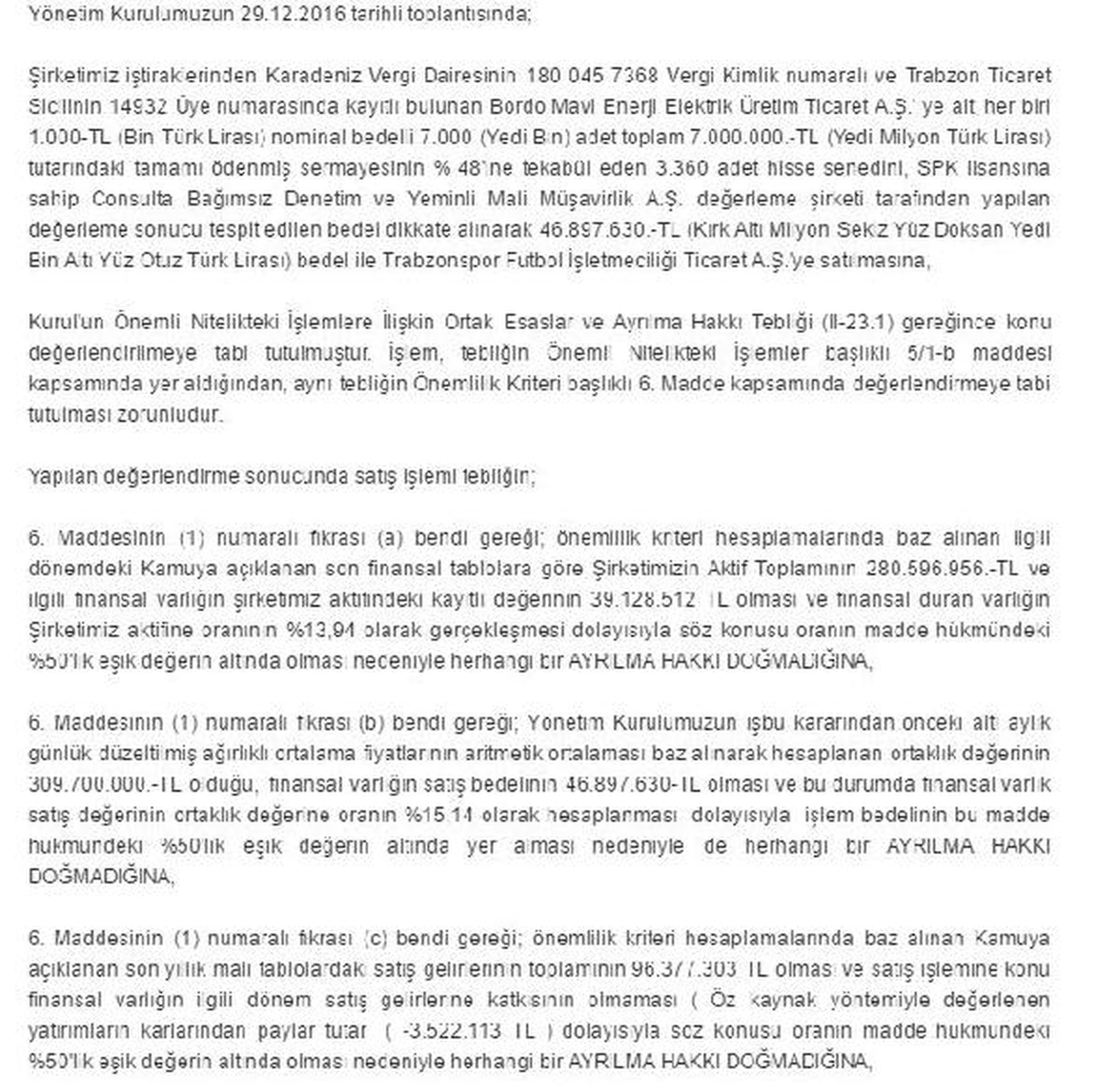Trabzonspor Hes Projesini Satın Aldı