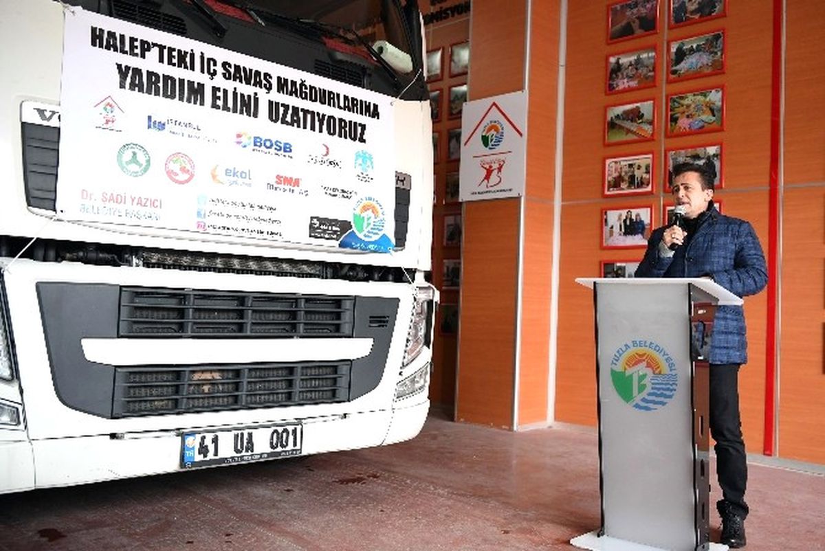 Tuzla Belediyesi, Halep\'e 10 Tır Yardım Malzemesi Gönderdi