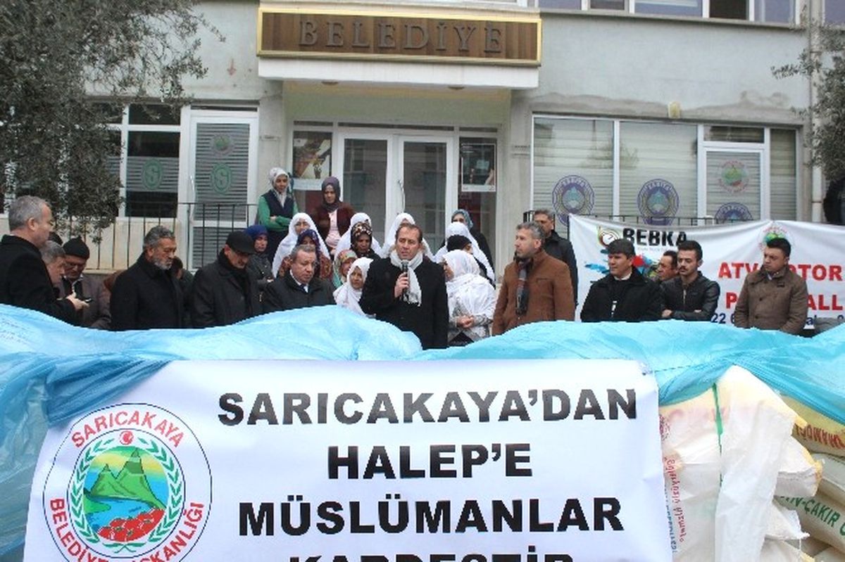 Sarıcakaya\'dan Halep\'e Yardım