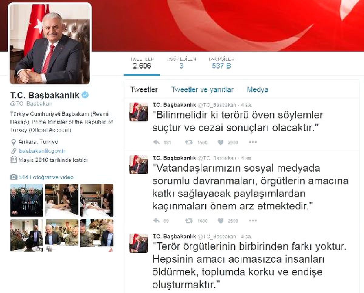 Başbakan Yıldırım\'dan Sosyal Medya Uyarısı