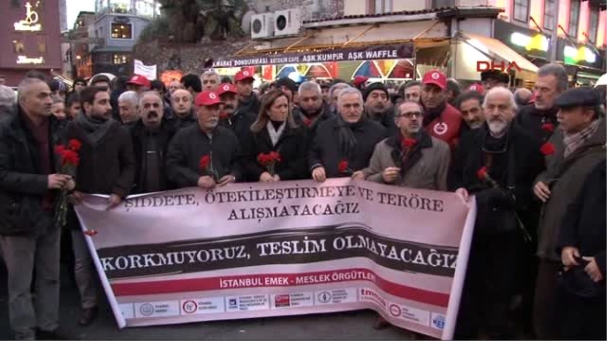 Sendika ve Meslek Örgütleri\'nden Ortaköy\'de Terör Protestosu