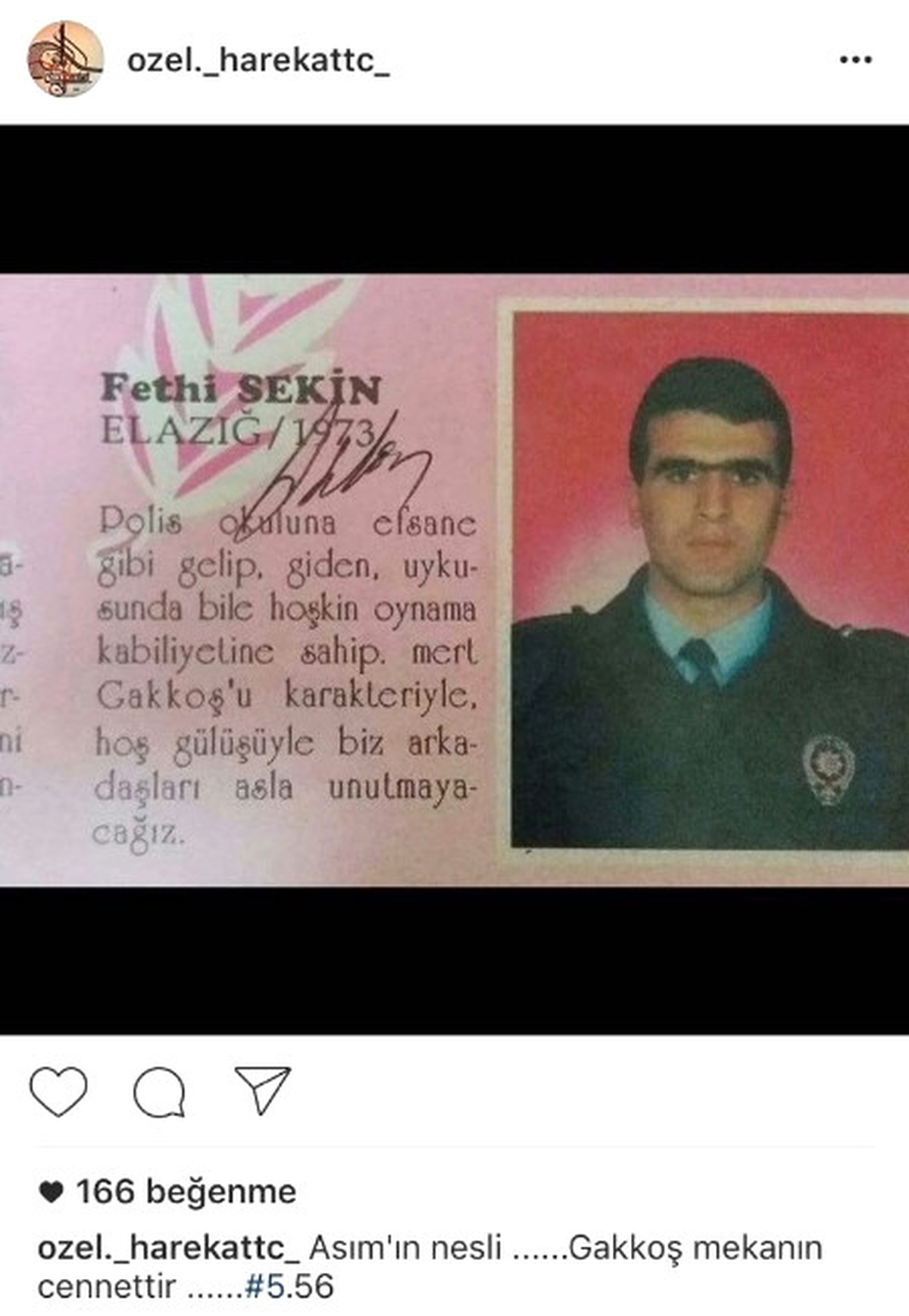 Kahraman Polisi, Arkadaşları Okul Albümünde Mertliğiyle Anlatmıştı