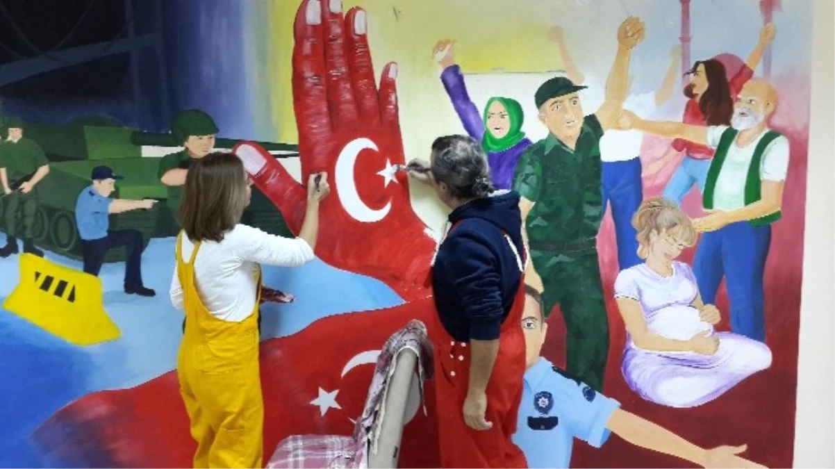 Aydın\'da "15 Temmuz Milli İrade Destanı" Duvarlara İşlendi