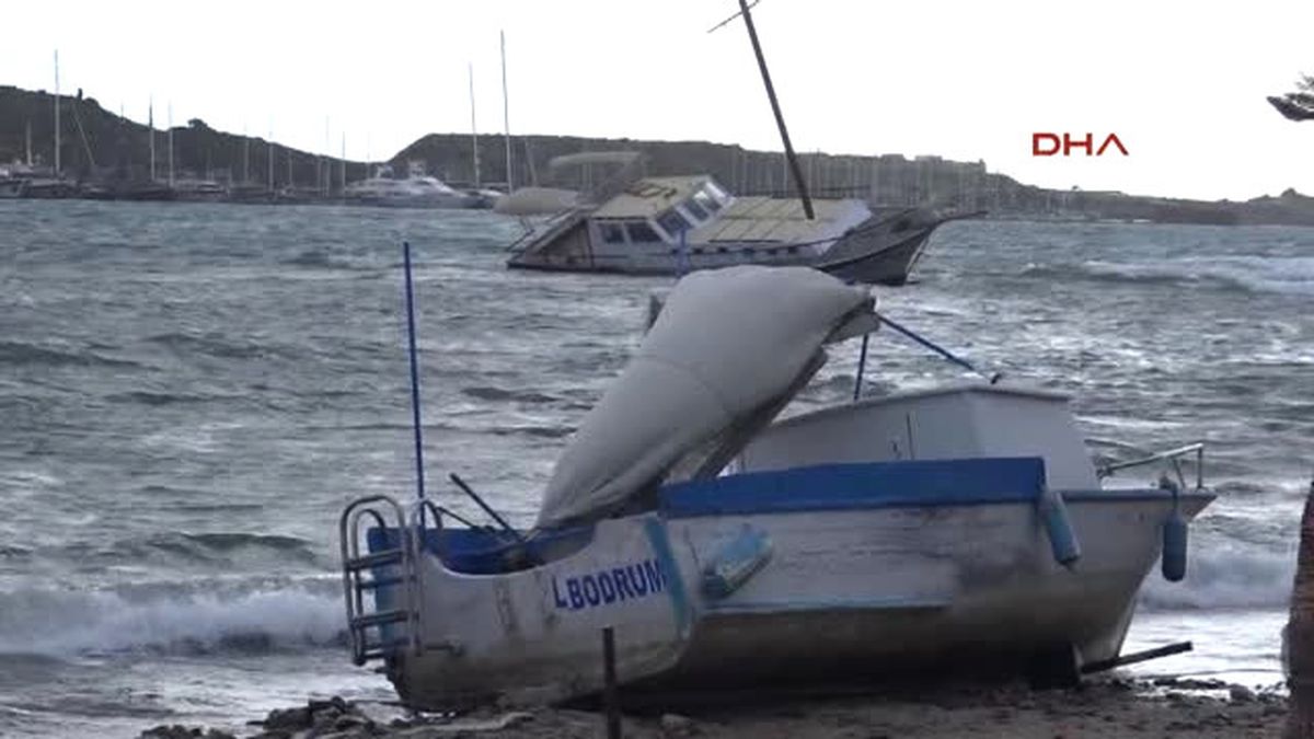 Bodrum\'da Rüzgar Hayatı Olumsuz Etkiledi -1