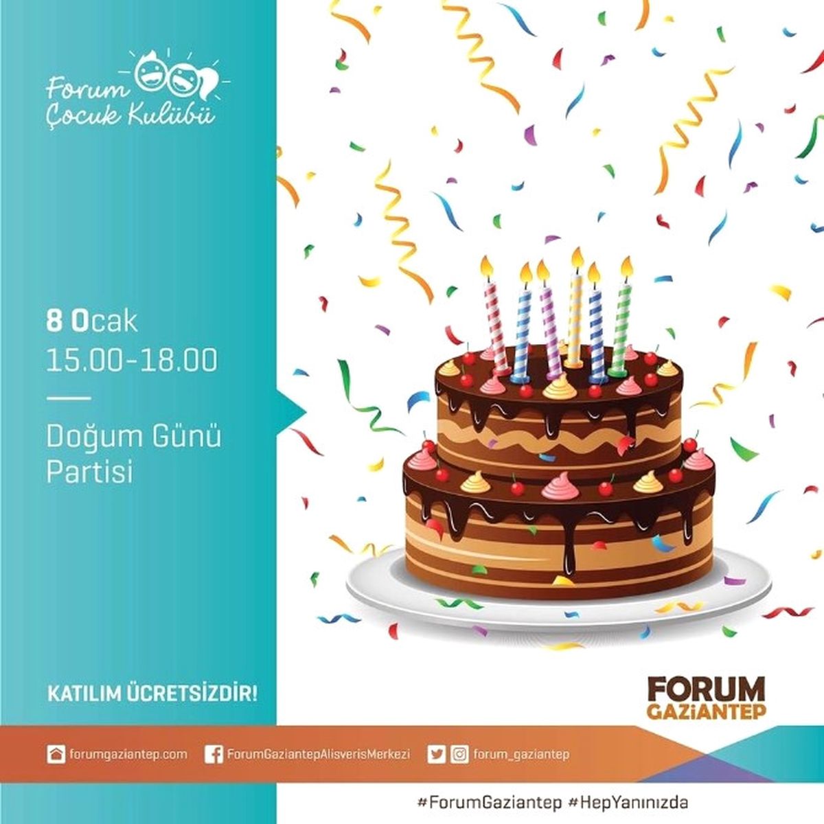 Forum Gaziantep Çocuk Kulübünde Sürpriz Doğum Günü