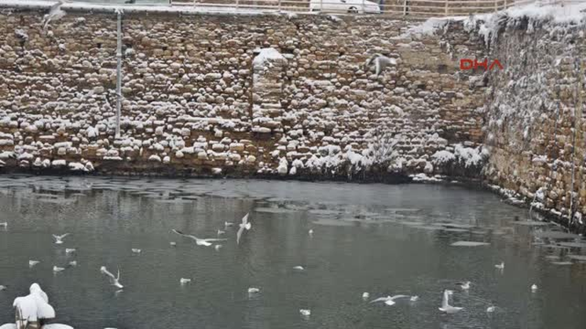 Çanakkale - Gelibolu\'da Iç Liman Buz Tuttu