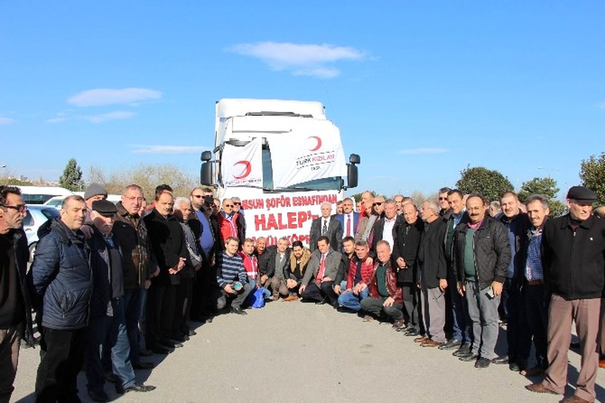 Samsunlu Şoförler Halep\'e Duyarsız Kalmadı