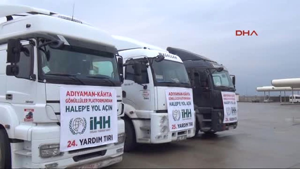 Adıyaman\'dan Halep\'e 26 Tır Insani Yardım