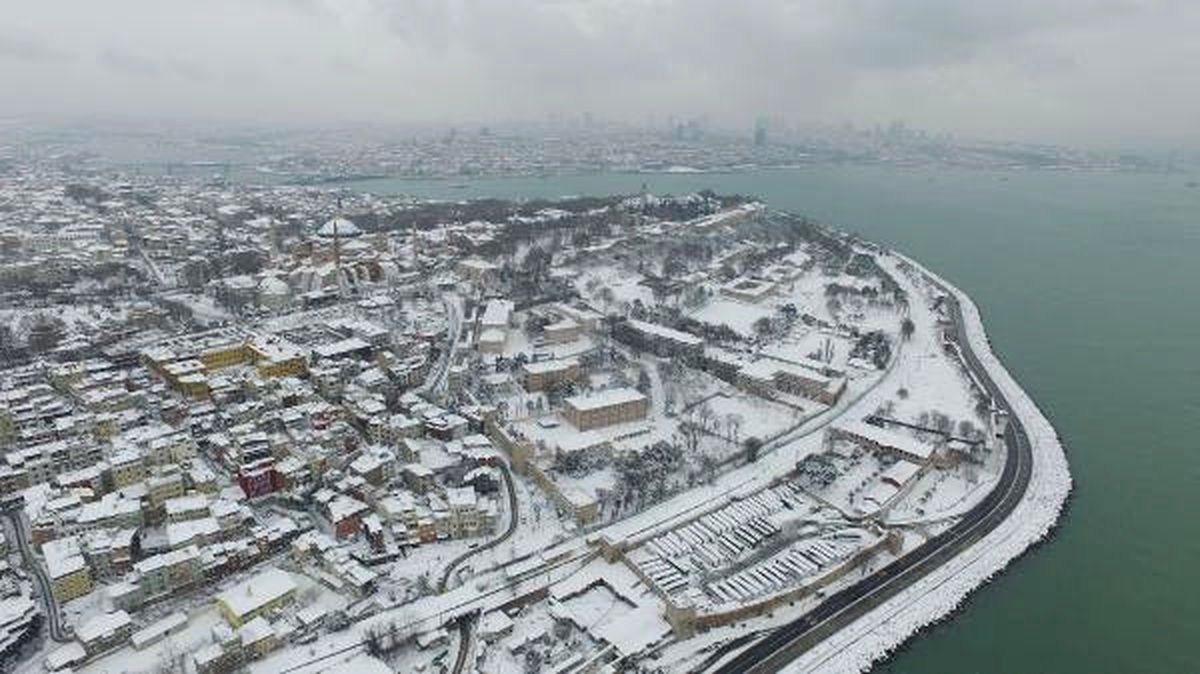 Havadan Fotoğraflarla İstanbul\'da Kar