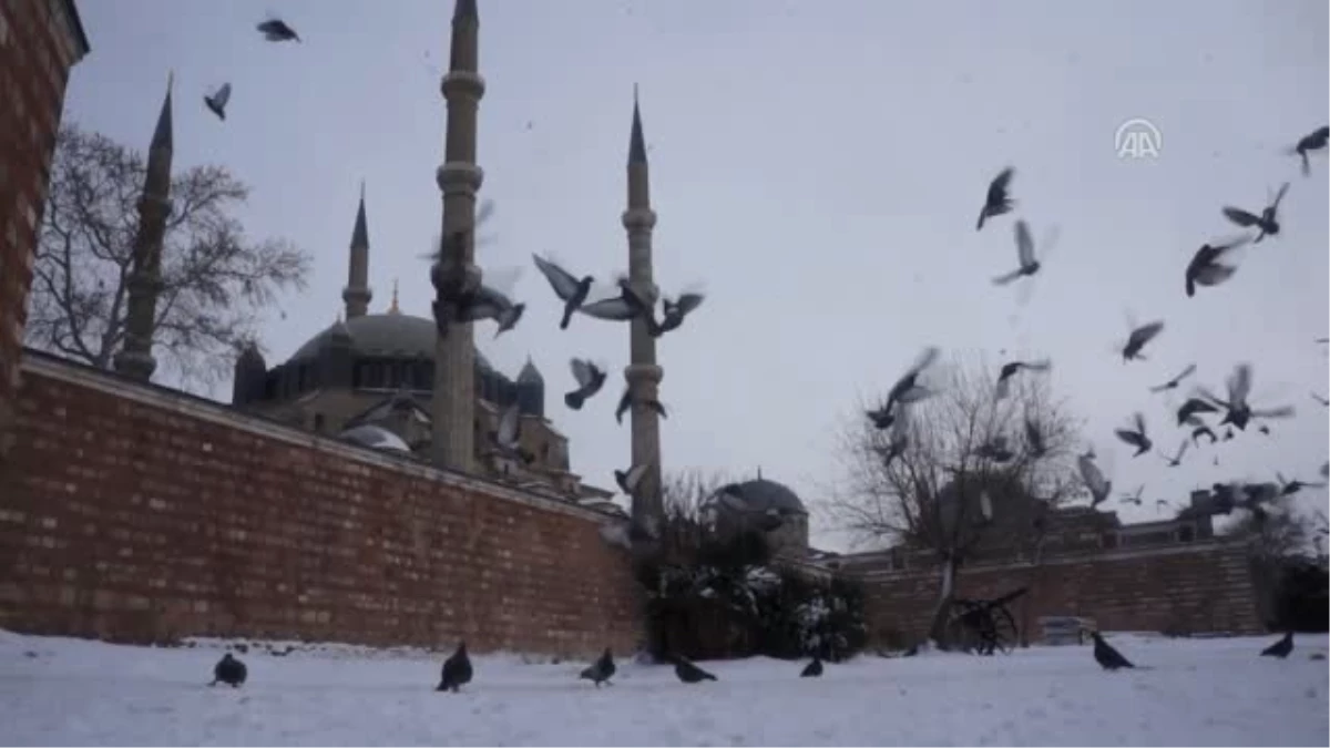 Karlar Altındaki Selimiye Camii Havadan Görüntülendi