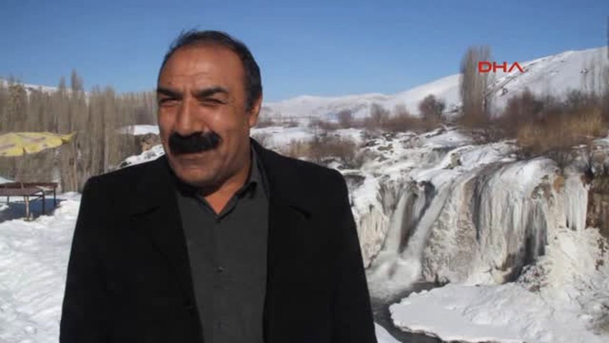 Van Muradiye Şelalesi Dondu