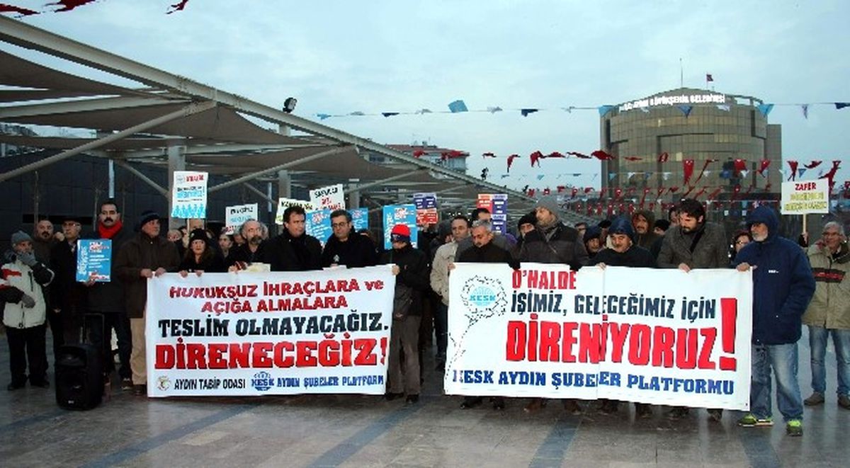 Aydın Tabip Odası ve Kesk\'ten İhraç Eylemi