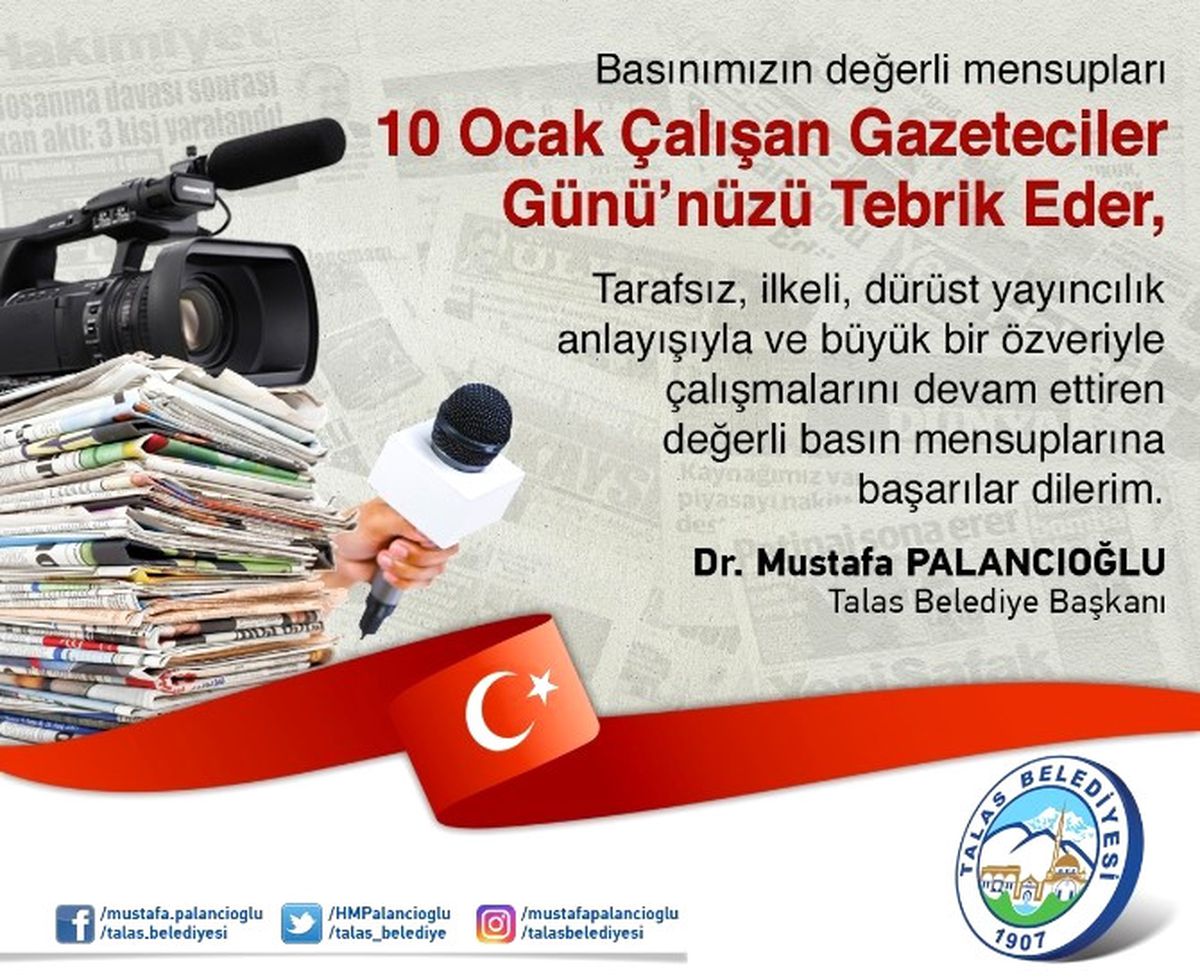 Başkan Palancıoğlu\'ndan Gazeteciler Günü Mesajı