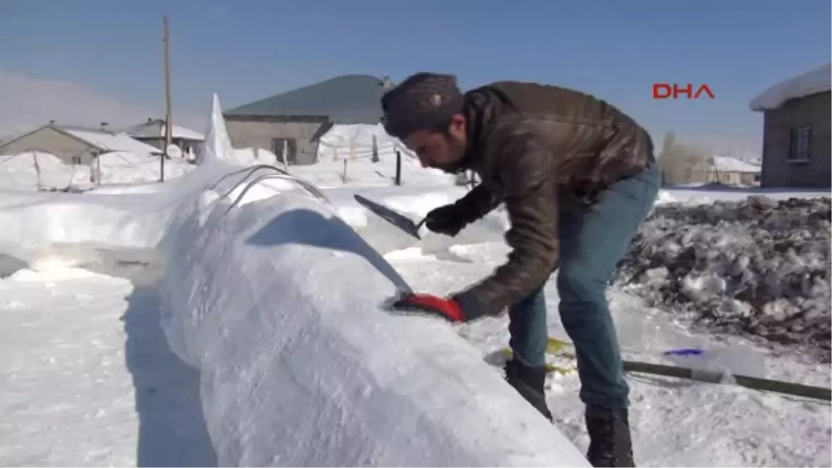 Yüksekova Kardan Uçak Yaptı