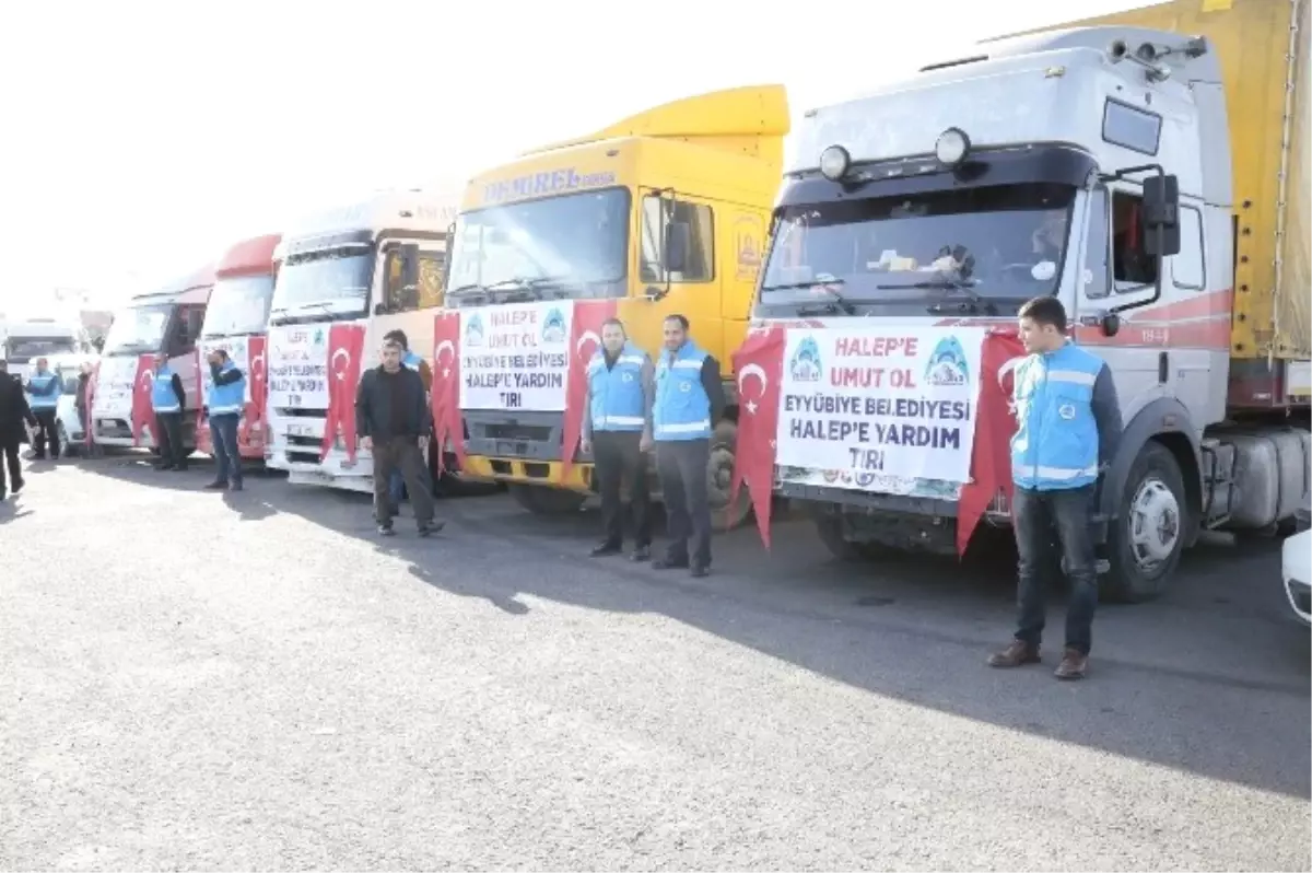 Eyyübiye Belediyesi Halep ve Şırnak\'a 5 Tır Dolusu Yardım Malzemesi Gönderdi