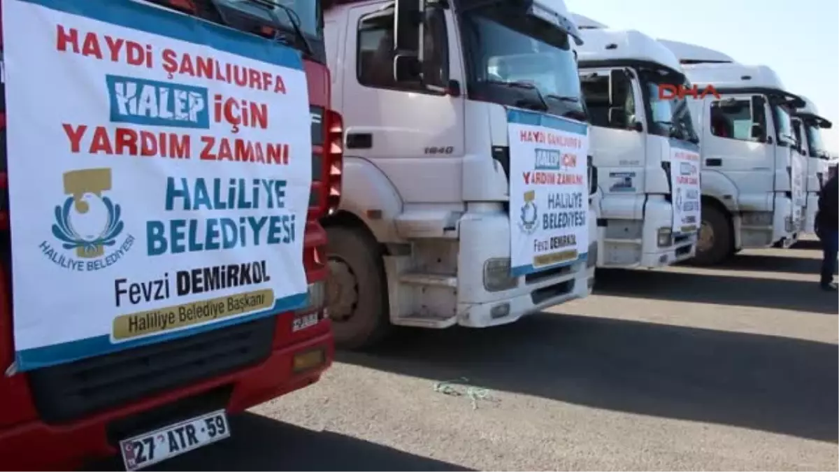 Şanlıurfa Haliliye Belediyesi\'nden Halep\'e 6 Tır Yardım