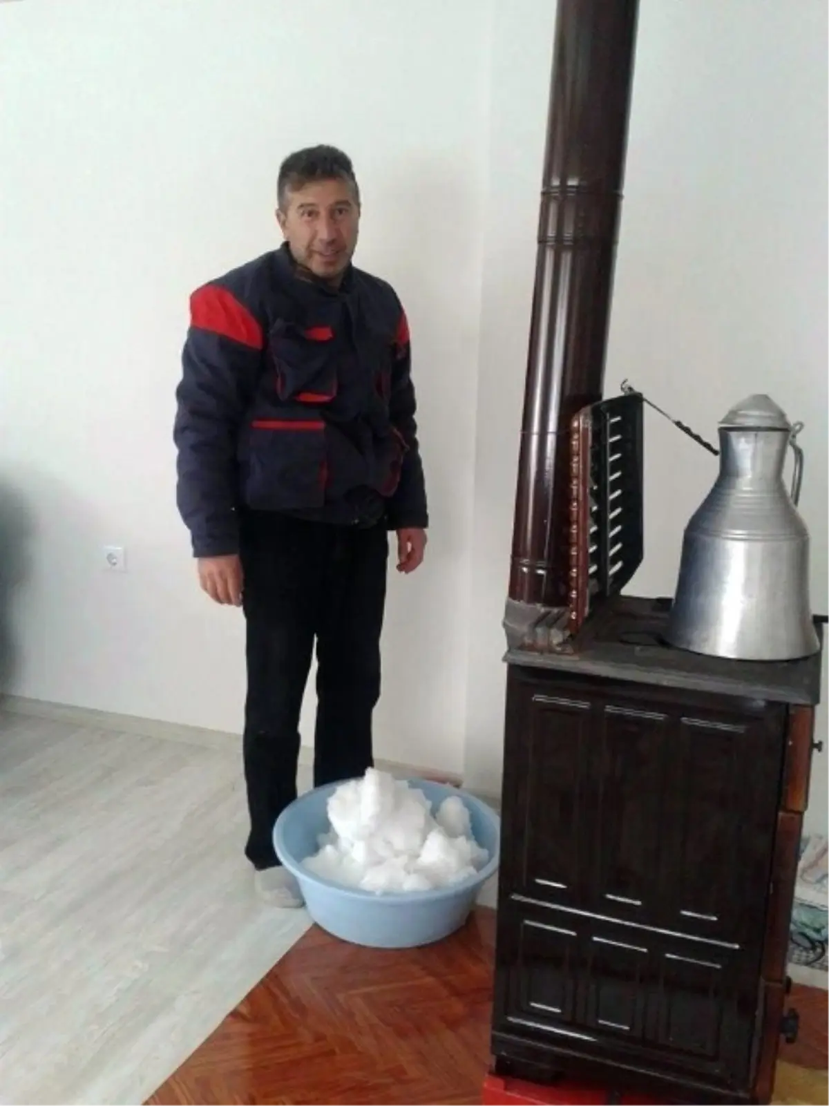 Bozkır\'da Su Kesintisine Kar Suyu Çözümü