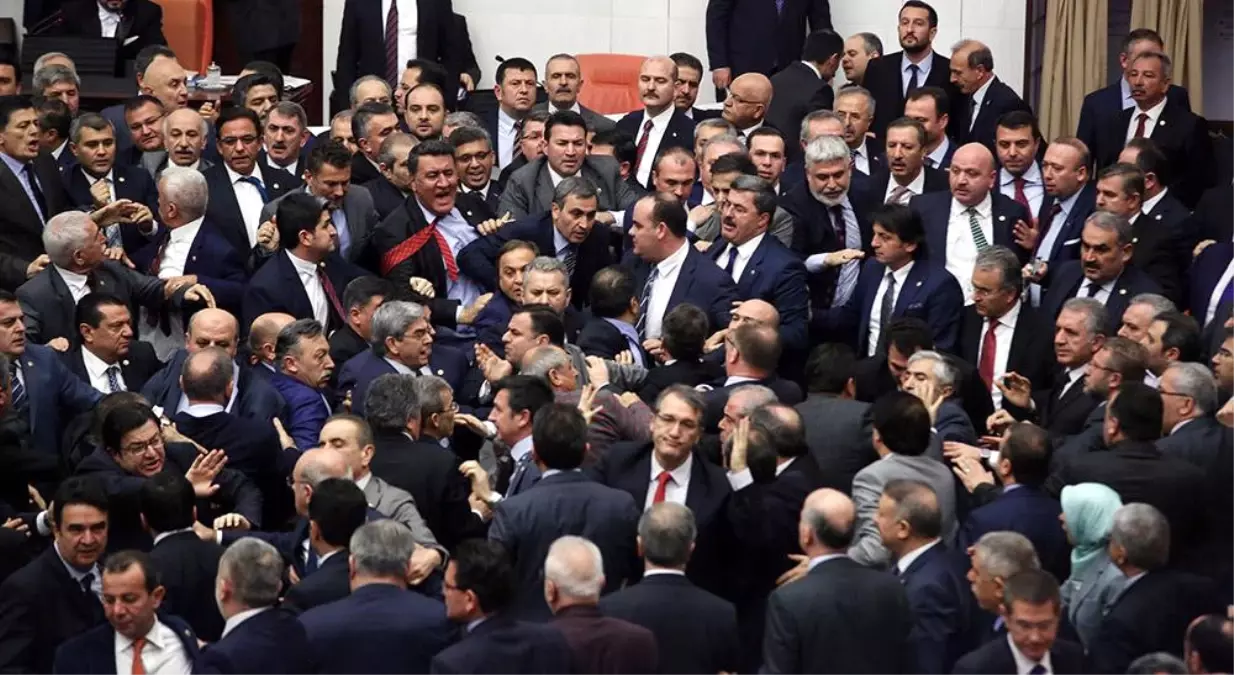 Meclis\'teki Yumruklu, Tekmeli Kavga