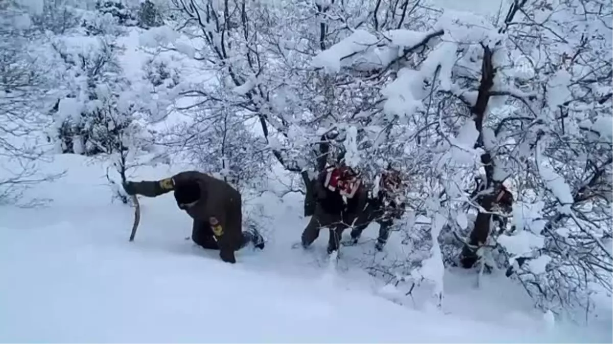 Yayla Evinde Mahsur Kalan Aileye Jandarma Yardım Etti