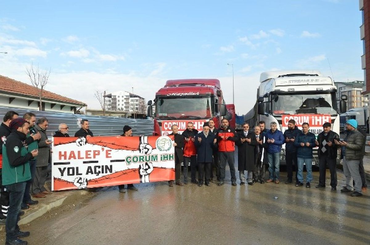 Çorum\'dan Halep\'e 5 Tır Yardım