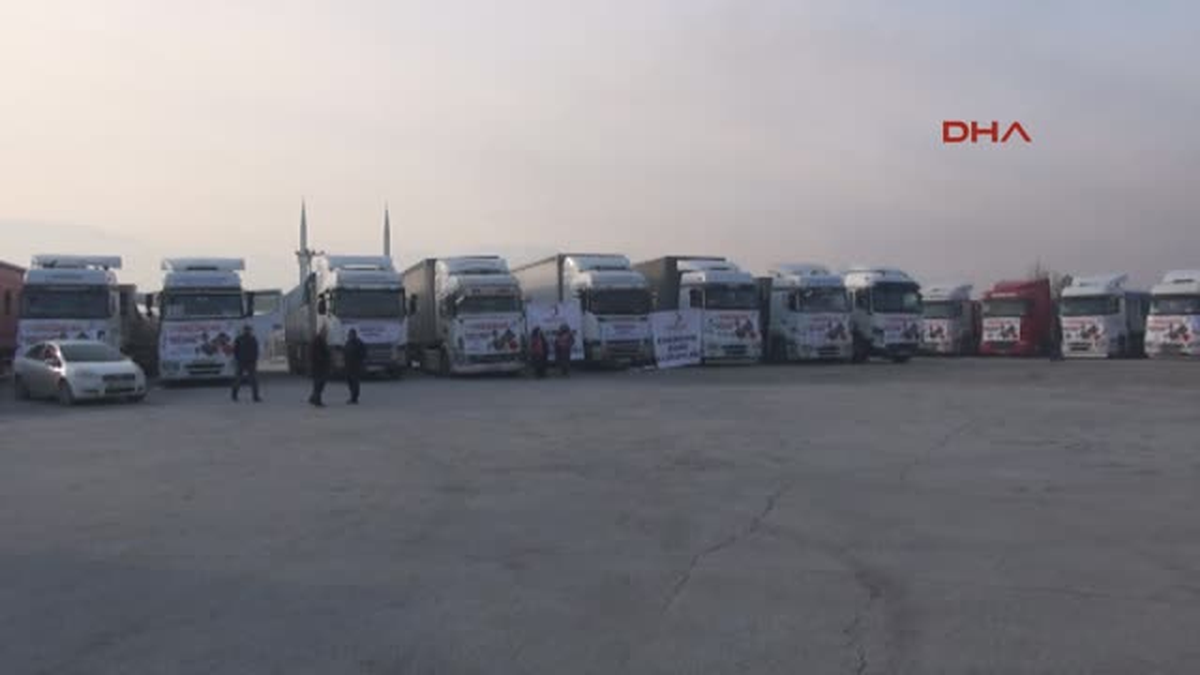 Erzincan\'dan Suriye\'ye 33 Tır Yardım