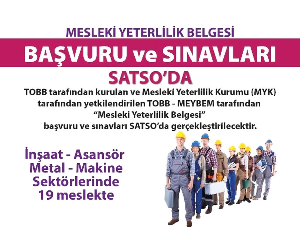 Mesleki Yeterlilik Belgelerini Artık Satso Verecek