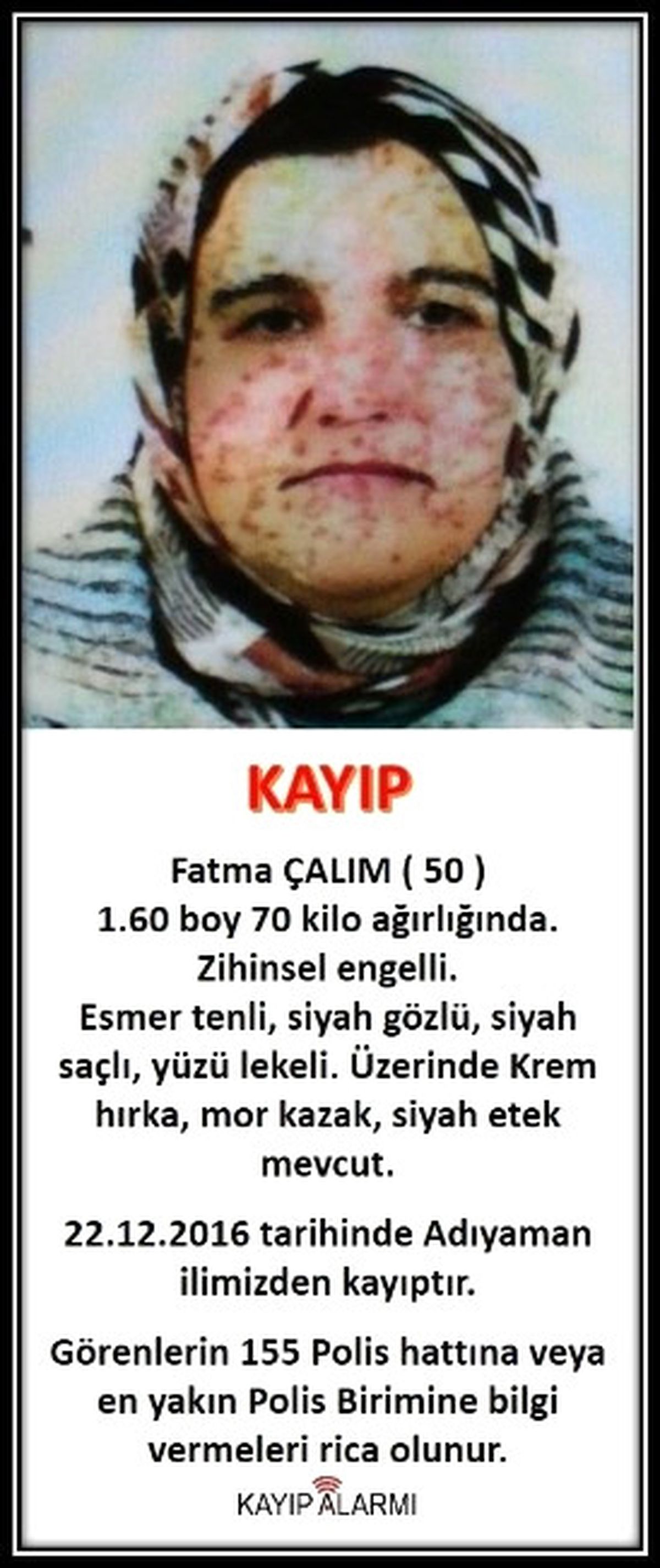 Zihinsel Engelli Kayıp Kadın Her Yerde Aranıyor