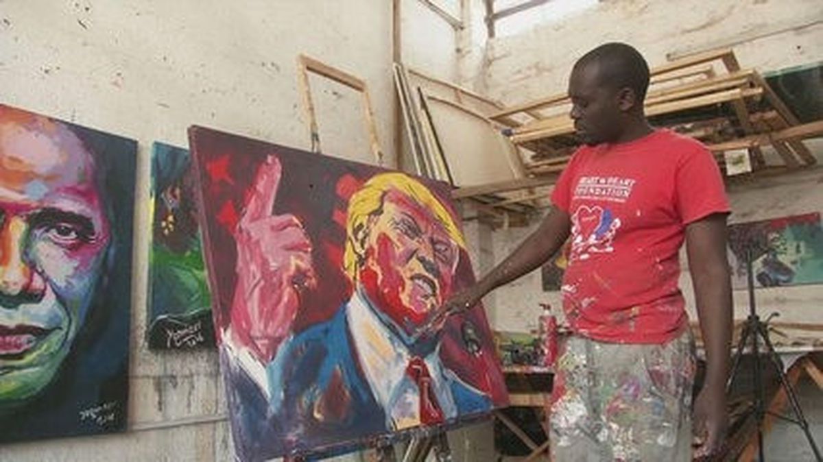 Kenyalı Ressam Yegon\'un Başı Donald Trump ile Dertte