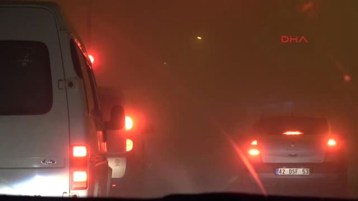 Konya\'da Etkili Olan Sis Hava ve Karayolu Ulaşımını Olumsuz Etkiledi