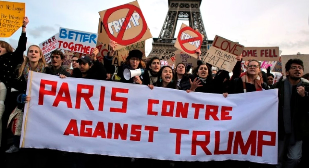 Paris\'te Trump Karşıtı Gösteri