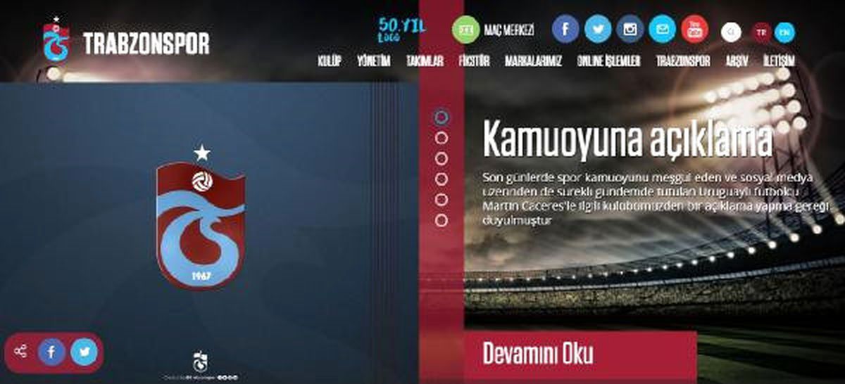 Trabzonspor\'dan Caceres Açıklaması
