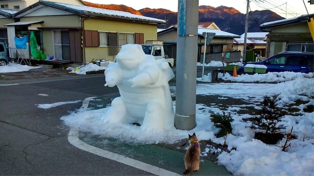 Japonya\'da Çizgi Karakterler Kardan Adama Dönüştü