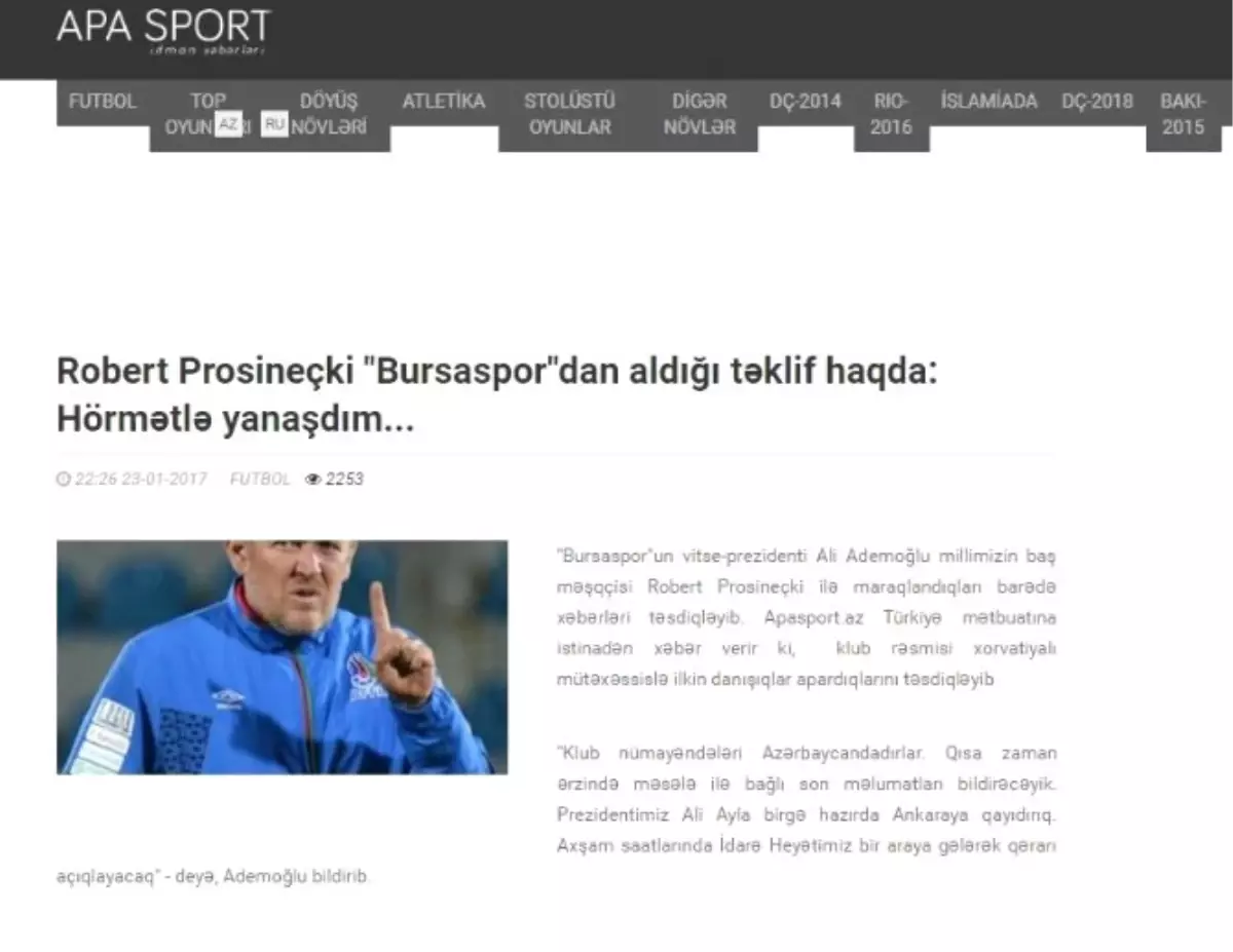 Prosinecki\'den Bursaspor Açıklaması