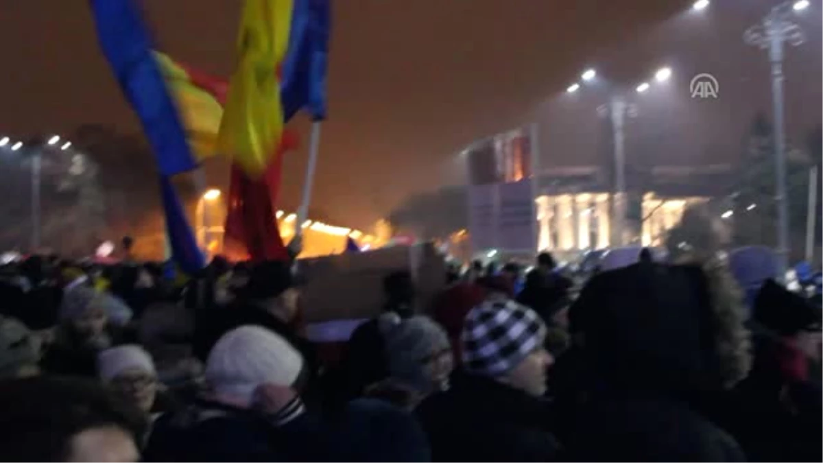Romanya\'da Af Yasası Protestosu