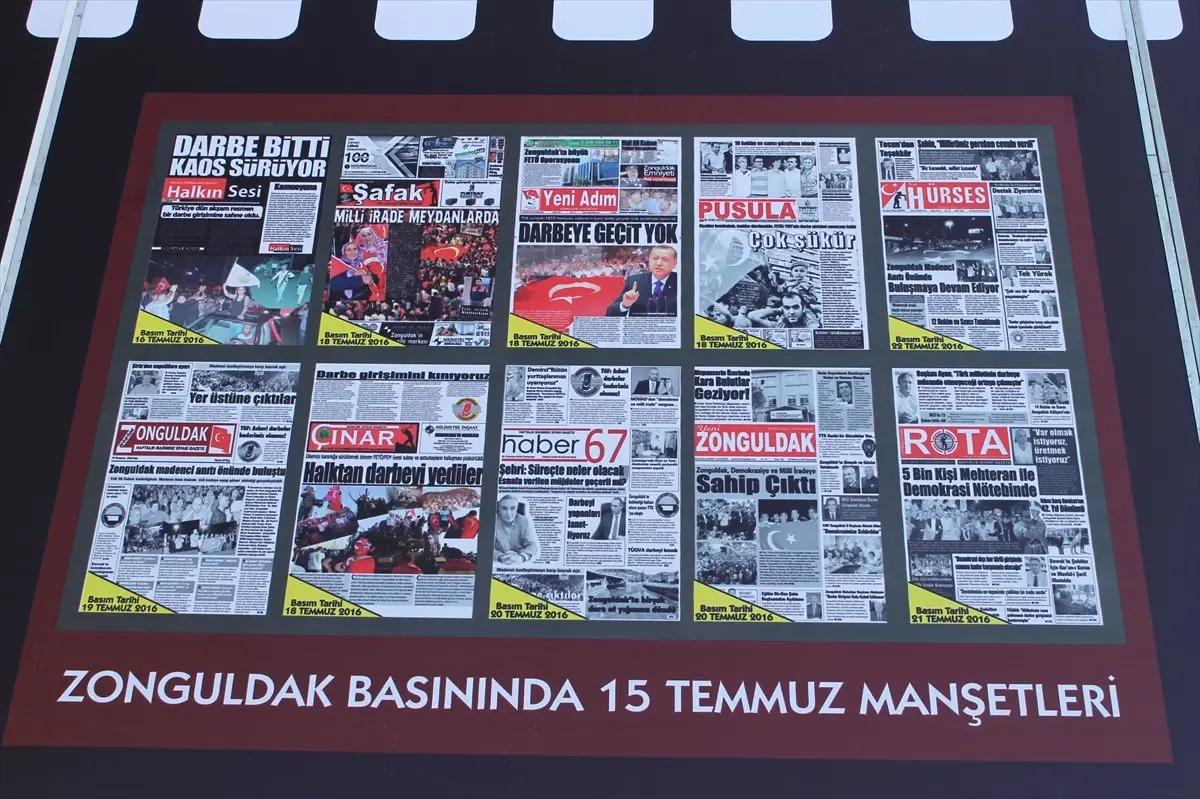 Zonguldak Basınında 15 Temmuz Manşetleri" Panosu