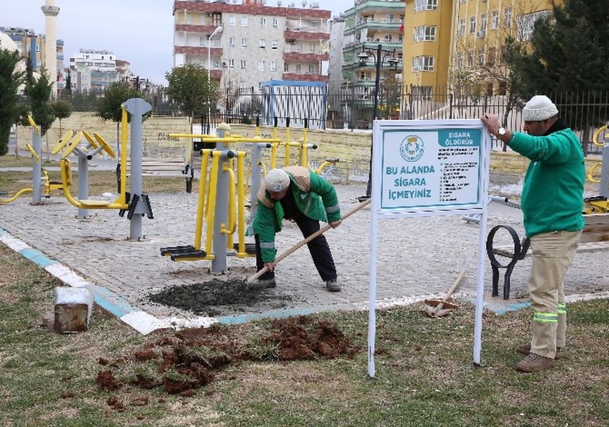 Haliliye\'deki Parklara Sigara İçmeyiniz Tabelaları Asıldı