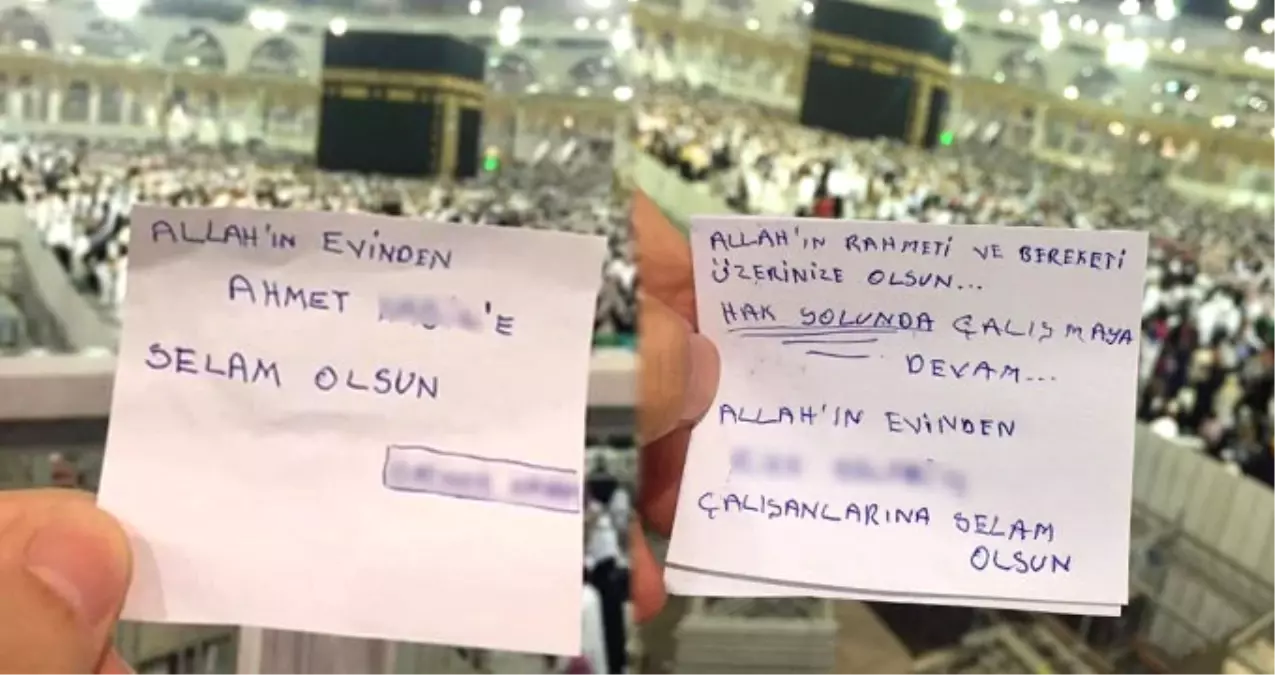 Kabe\'yi Ziyaret Eden Vatandaşlar Sevdiklerine Not Yazıp Sosyal Medyada Paylaşıyor