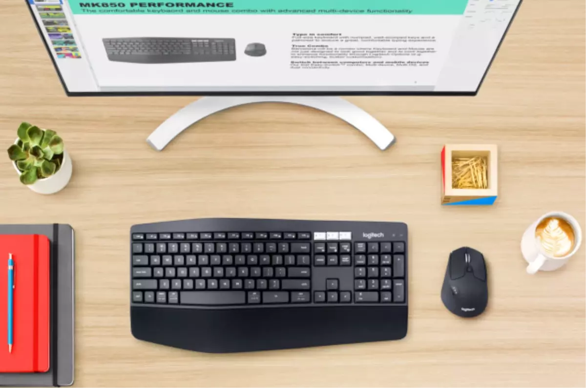 Logitech® MK850 Kablosuz Klavye ve Mouse Her Akıllı Cihazla Kullanılabiliyor