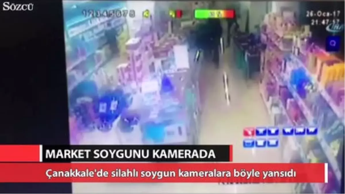 Çanakkale\'de Market Soygunu Kamerada