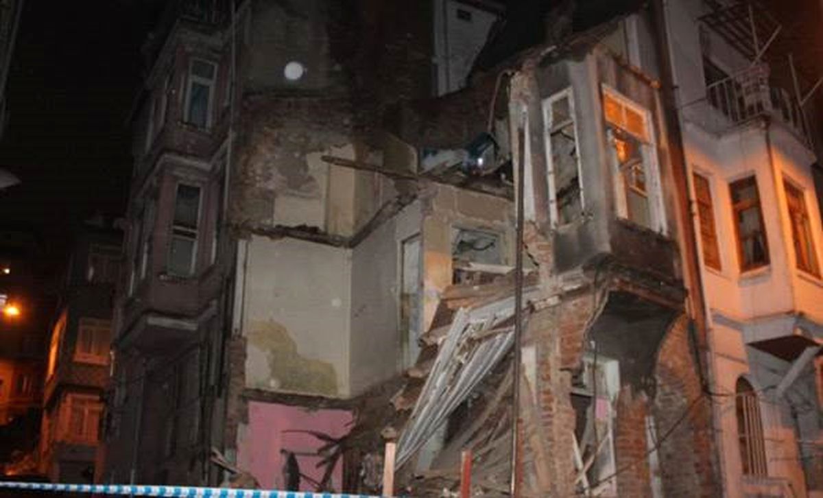 Beyoğlu\'nda Bina Çöktü; 2 Yaralı