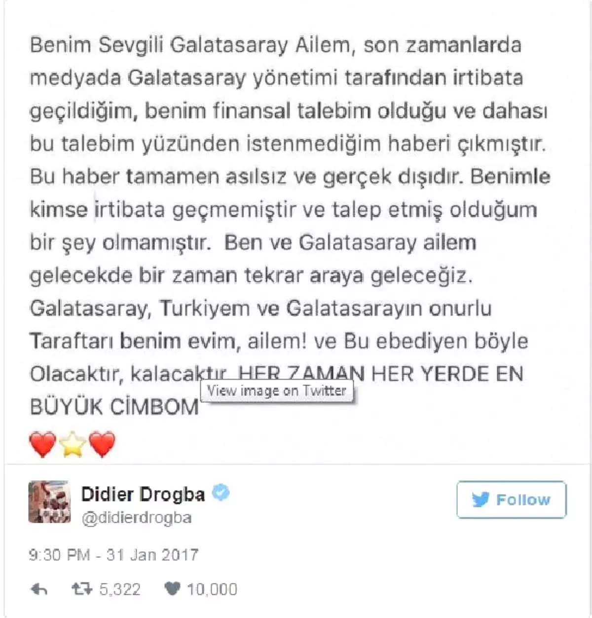 Drogba\'dan Galatasaray Açıklaması