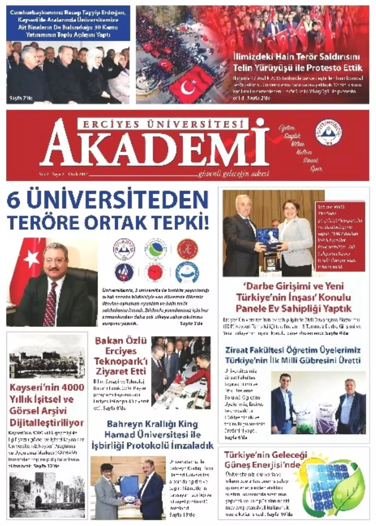 Erciyes Üniversitesi Akademi Gazetesinin İkinci Sayısı Çıktı