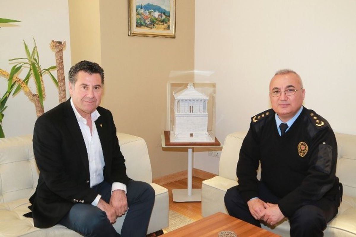 Bodrum Emniyet Müdürü Baş\'dan Başkan Kocadon\'a İadeyi Ziyaret