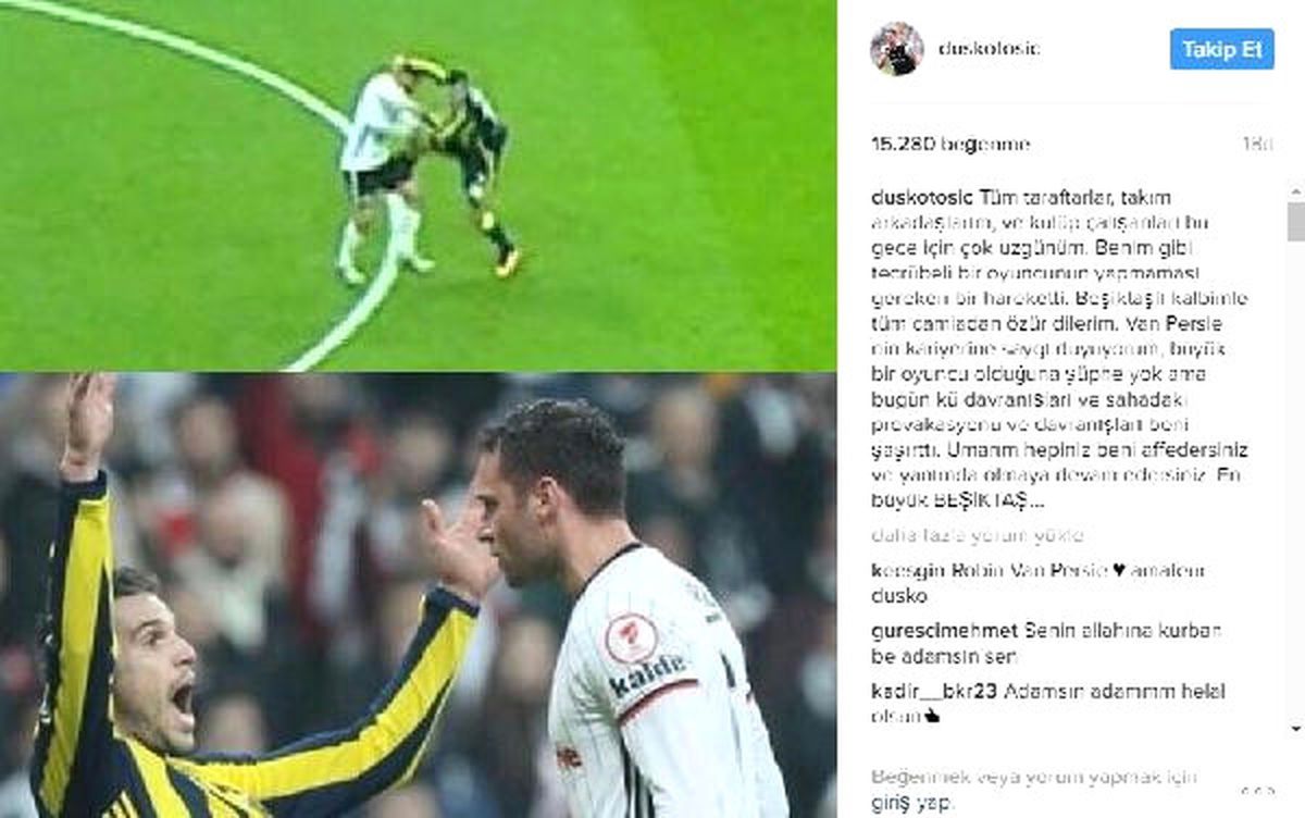 Beşiktaşlı Tosic\'ten Özür Açıklaması