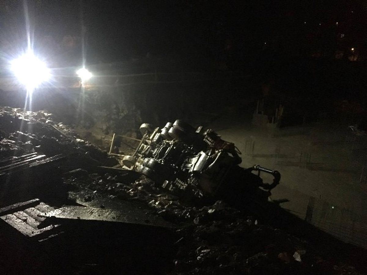 Beton Pompa Aracı Devrildi