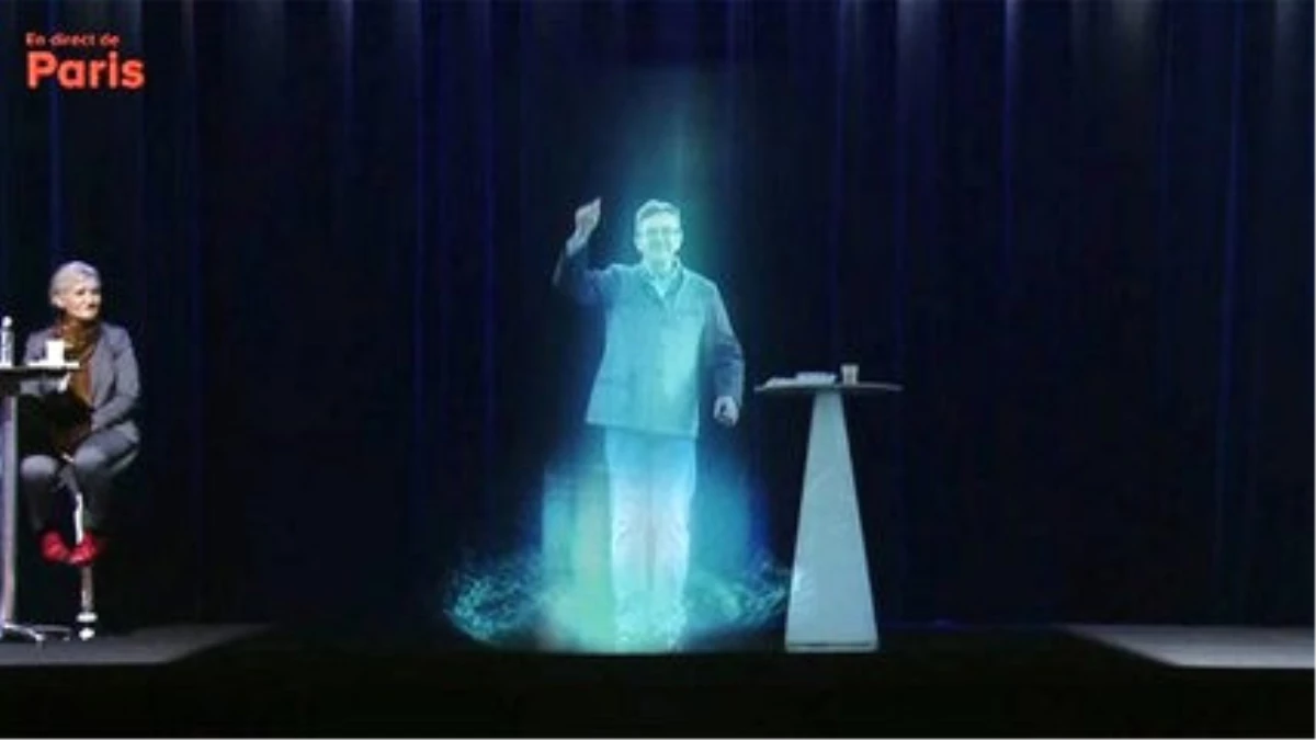 Cumhurbaşkanı Adayı Melenchon\'dan Hologramlı Mesaj