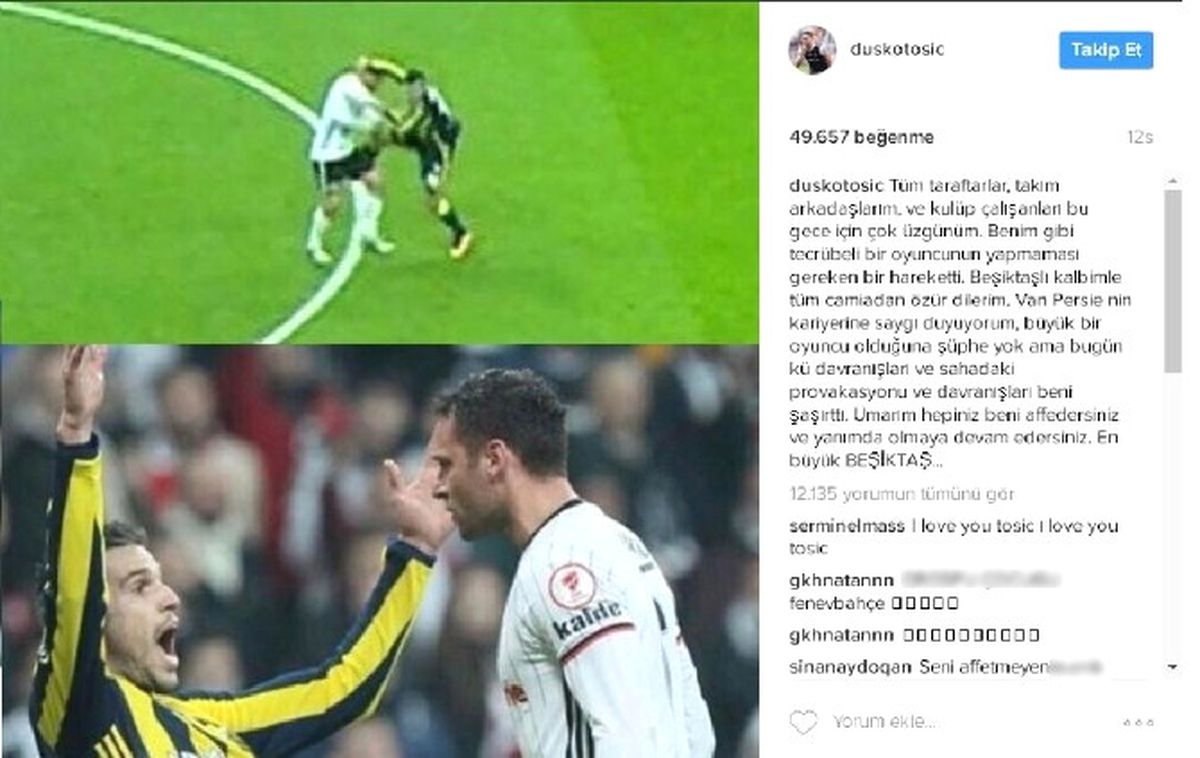 Tosic, Özür Diledi