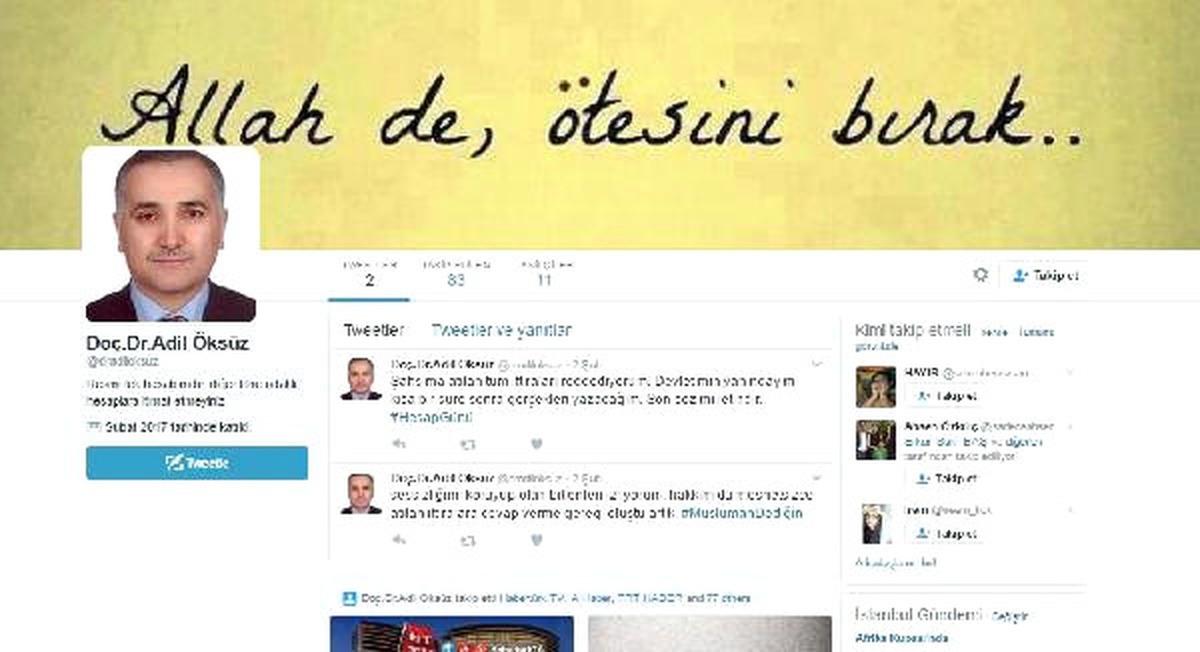Adil Öksüz Adına Açılan Twitter Hesabı Kapandı