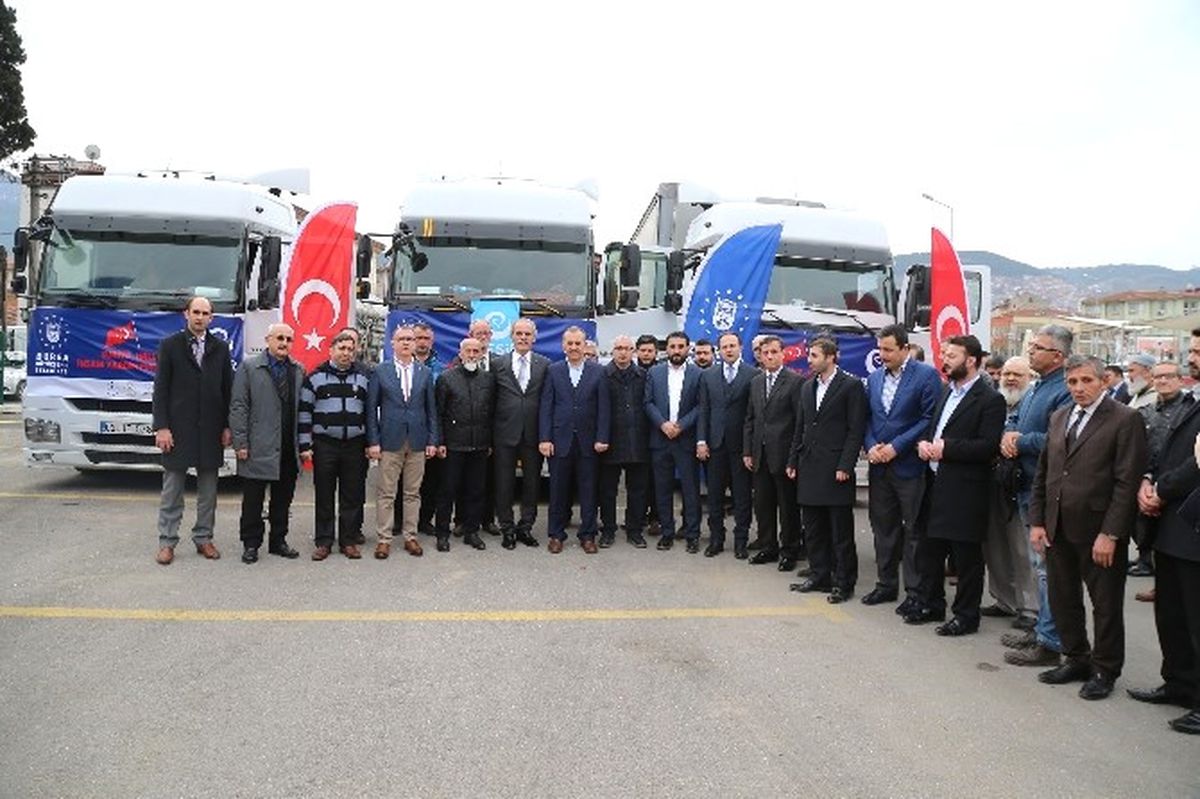 Bursa\'dan Halep\'e 3 Tır Yardım