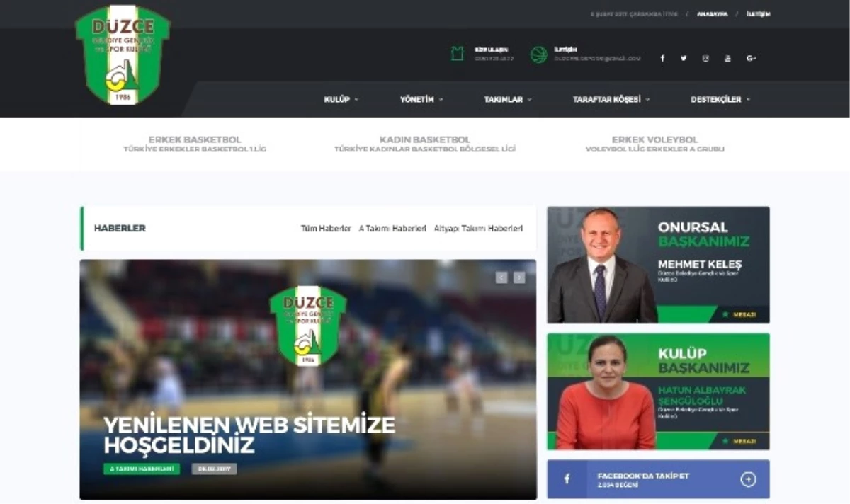 Düzce Belediye Gençlik ve Spor Kulübü Web Sitesi Yenilendi